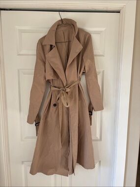 Classic Tan Trench Coat with Belt